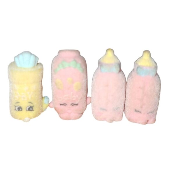 Shopkins Season 2 Fluffy Baby Special Edition Flocked Lot of 4 Bottle Powder - Picture 1 of 3